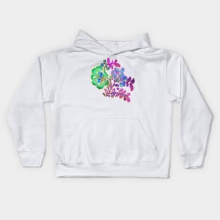 Pretty Boho Stencil Style Floral Motif Kids Hoodie